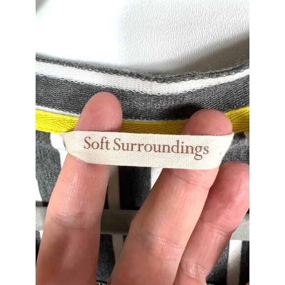 Soft surroundings long sleeve striped top - Picture 4 of 8